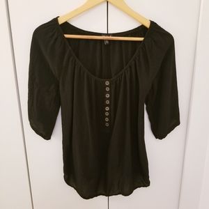 3/$45 | Black Peasant Off Shoulder 100% Cotton Top